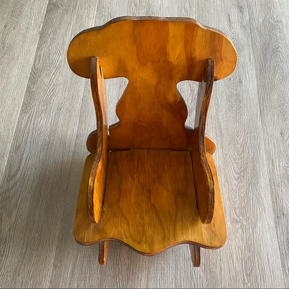 VTG Small Wooden Rocking Chair 15” - Picture 2 of 14